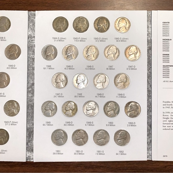 Jefferson Nickel 1938-1961 Coin Folder Full Collection Only $5.95 S&H! - Picture 4 of 13